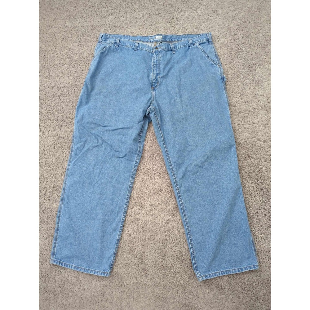 Carhartt Carpenter Jeans Mens 52x32 Blue Denim Loose Fit Workwear‎ Casual